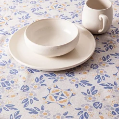 Harman Printed 'Spring Tile' Linen Tablecloth 60x120"