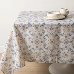 Harman Printed 'Spring Tile' Linen Tablecloth 60x90"