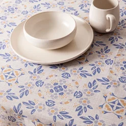 Harman Printed 'Spring Tile' Linen Tablecloth 60x90"