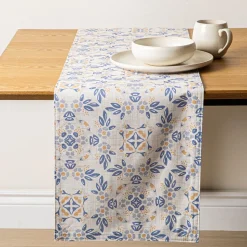 Harman Printed 'Spring Tile' Linen Table Runner