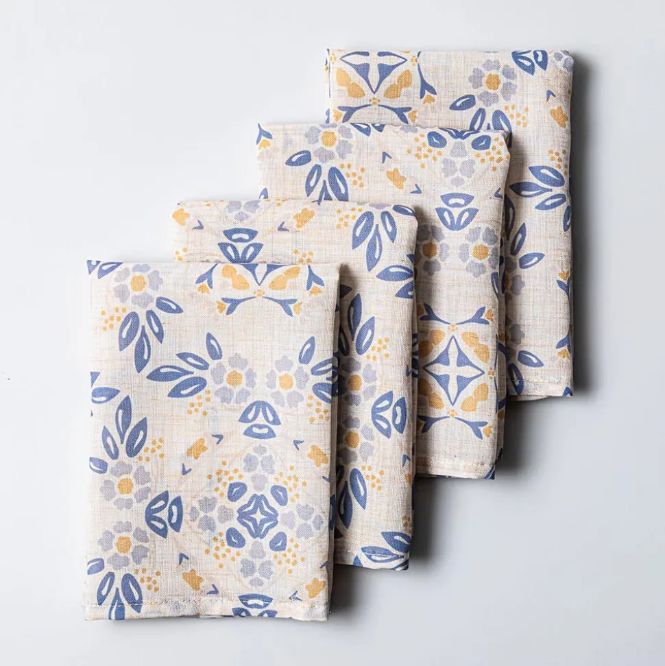 Harman Printed 'Spring Tile' Linen Napkin - Set of 4