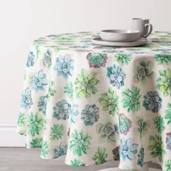 Harman Printed 'Succulent' Linen Tablecloth (70