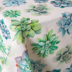 Harman Printed 'Succulent' Linen Tablecloth (60x120