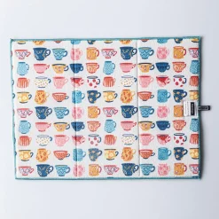 Harman Printed 'Tea Cups' Microfibre Dish Drying Mat