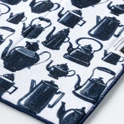 Harman Printed 'Tea Pots' Microfibre Dish Drying Mat (Navy)