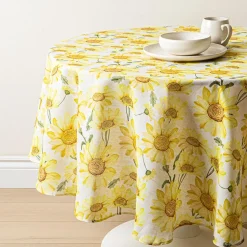 Harman Printed 'Watercolour Sunflower' Linen Tablecloth 70" dia.