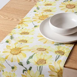 Harman Printed 'Watercolour Sunflower' Linen Table Runner