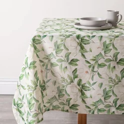 Harman Printed 'White Blossom' Linen Tablecloth (60x90")