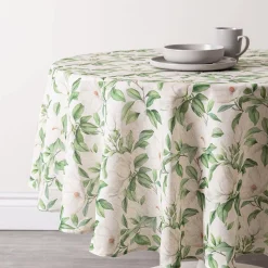 Harman Printed 'White Blossom' Linen Tablecloth (70