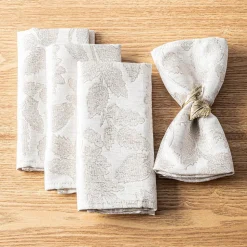 Harman Printed 'Winter Jacquard' Linen Napkin (Natural)