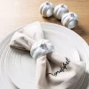 Harman Pumpkin Ceramic Napkin Ring - Set of 4 (White)