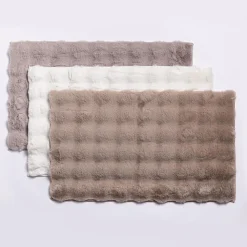 Harman Sculpted Fur Polyester Bathmat Large (Grey)