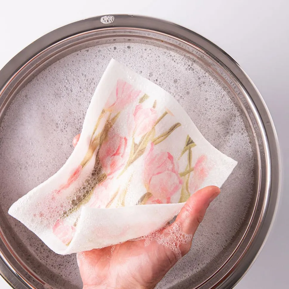 Harman Sponge 'Pink Tulip' Reusable Sponge Cloth - Set of 10