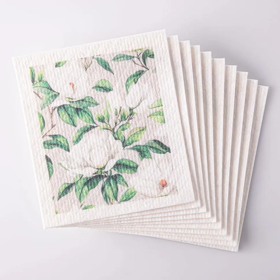 Harman Sponge 'White Blossom' Reusable Sponge Cloth - Set of 10