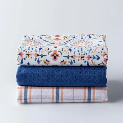 Harman 'Summer Tile' Cotton Kitchen Towel - Set of 3