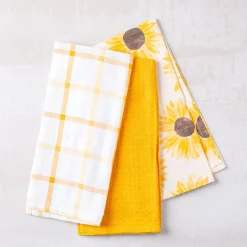 Harman 'Sunflower' Cotton Kitchen Towel - Set of 3 (Yellow)