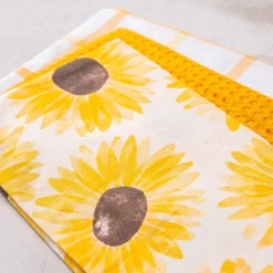 Harman 'Sunflower' Cotton Kitchen Towel - Set of 3 (Yellow)
