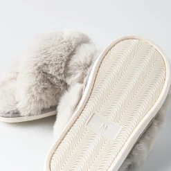 Harman Tahoe 'Criss Cross' Memory Foam Slippers Women (Light Grey)