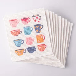 Harman 'Tea Cups' Reusable Sponge Cloth - Set of 10