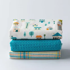 Harman 'Uptown Houses' Cotton Kitchen Towel - Set of 3