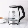 Hauz Illum Cordless Glass Kettle 1.7L (Clear/Brush Stainless Steel)