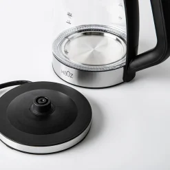 Hauz Illum Cordless Glass Kettle 1.7L (Clear/Brush Stainless Steel)
