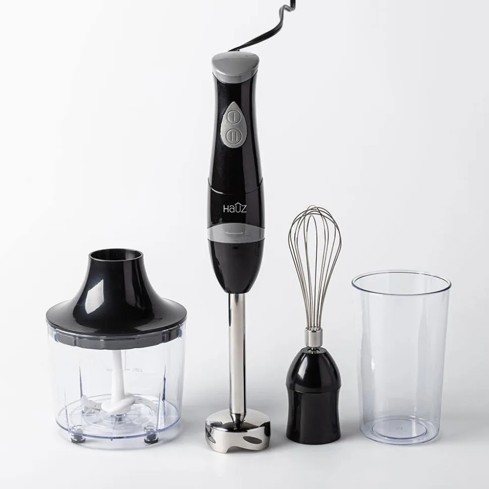 Hauz Multi-Set Blender-Chopper/Whisk - Set of 4 (Black)