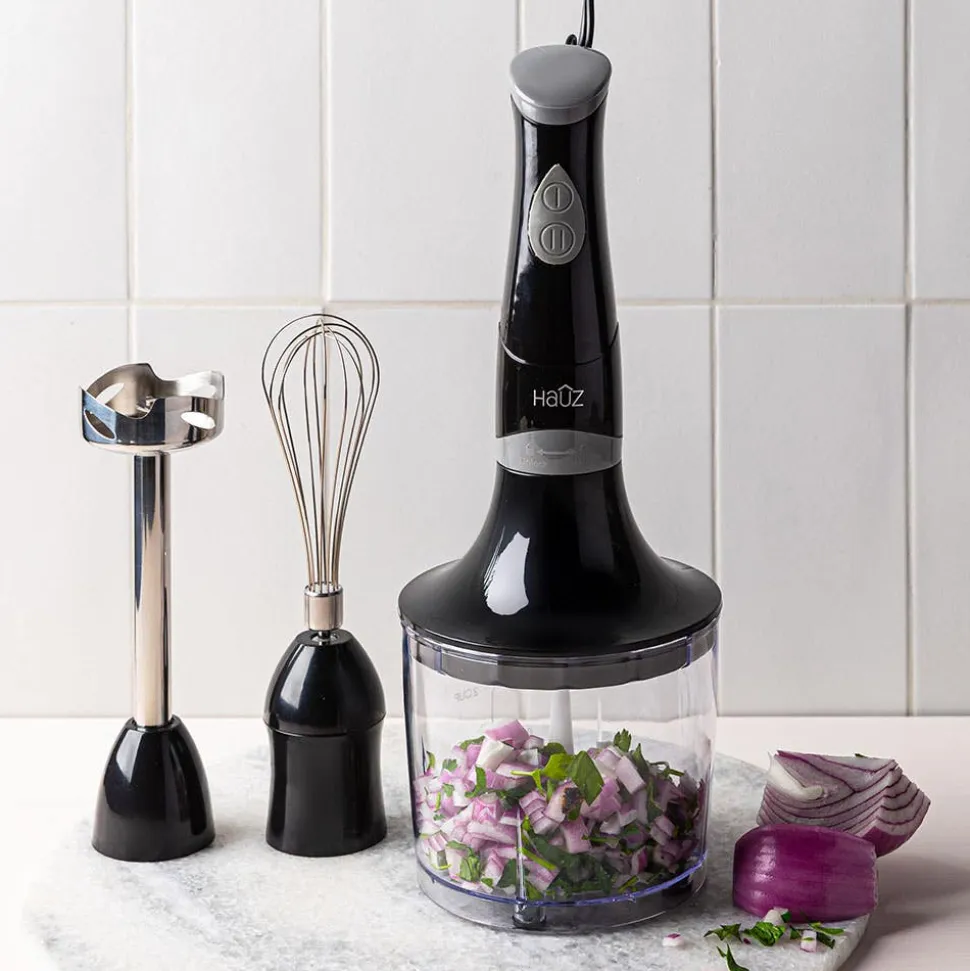 Hauz Multi-Set Blender-Chopper/Whisk - Set of 4 (Black)