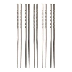 Helen's Asian Kitchen Gourmet 'Spiraled' Chopsticks (Stainless Steel)