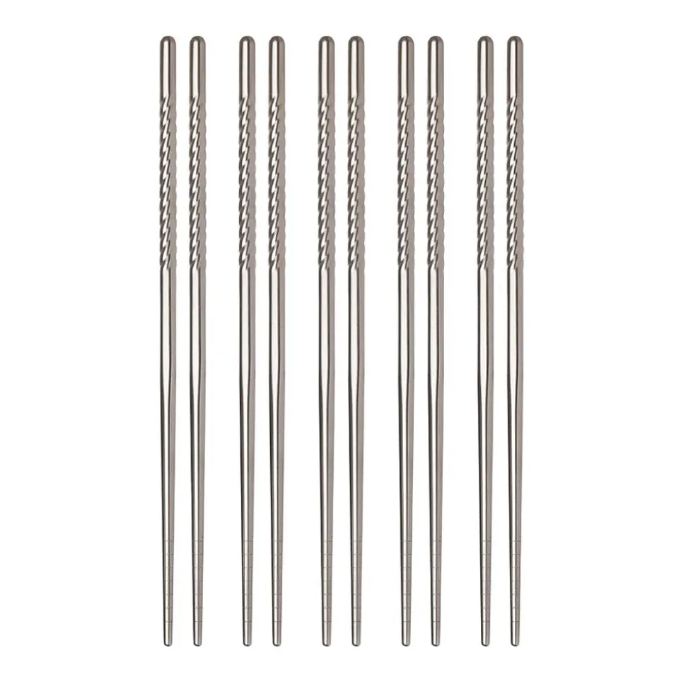 Helen's Asian Kitchen Gourmet 'Spiraled' Chopsticks (Stainless Steel)
