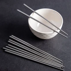 Helen's Asian Kitchen Gourmet 'Spiraled' Chopsticks (Stainless Steel)