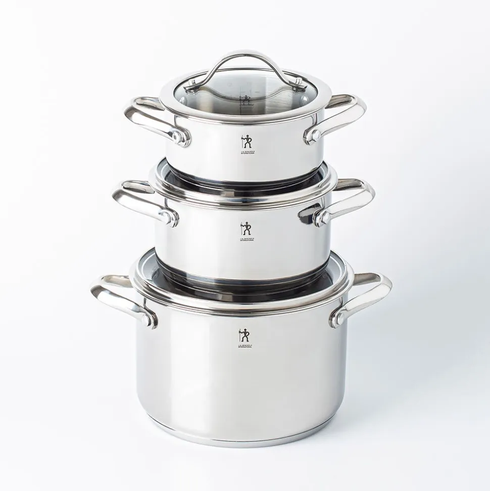 Henckels Aragon Cookware Combo Stackable - S/6 (Stainless Steel)