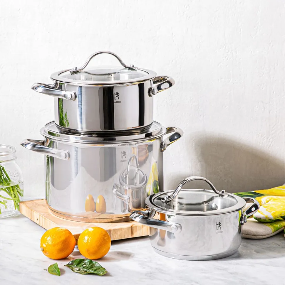 Henckels Aragon Cookware Combo Stackable - S/6 (Stainless Steel)