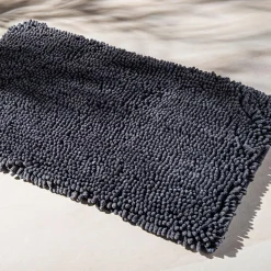 Heritage Home Chenille Noodle Polyester Bathmat 20"x32" (Charcoal)