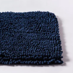 Heritage Home Chenille Noodle Polyester Bathmat 20"x32" (Navy)