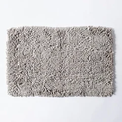 Heritage Home Chenille Noodle Polyester Bathmat 20"x32" (Light Grey)