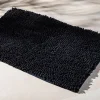 Heritage Home Chenille Noodle Polyester Bathmat 20"x32" (Black)