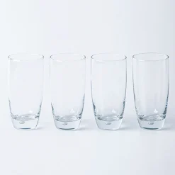 Home Essentials Red Series Glass Round Hi-Ball - Set of 4