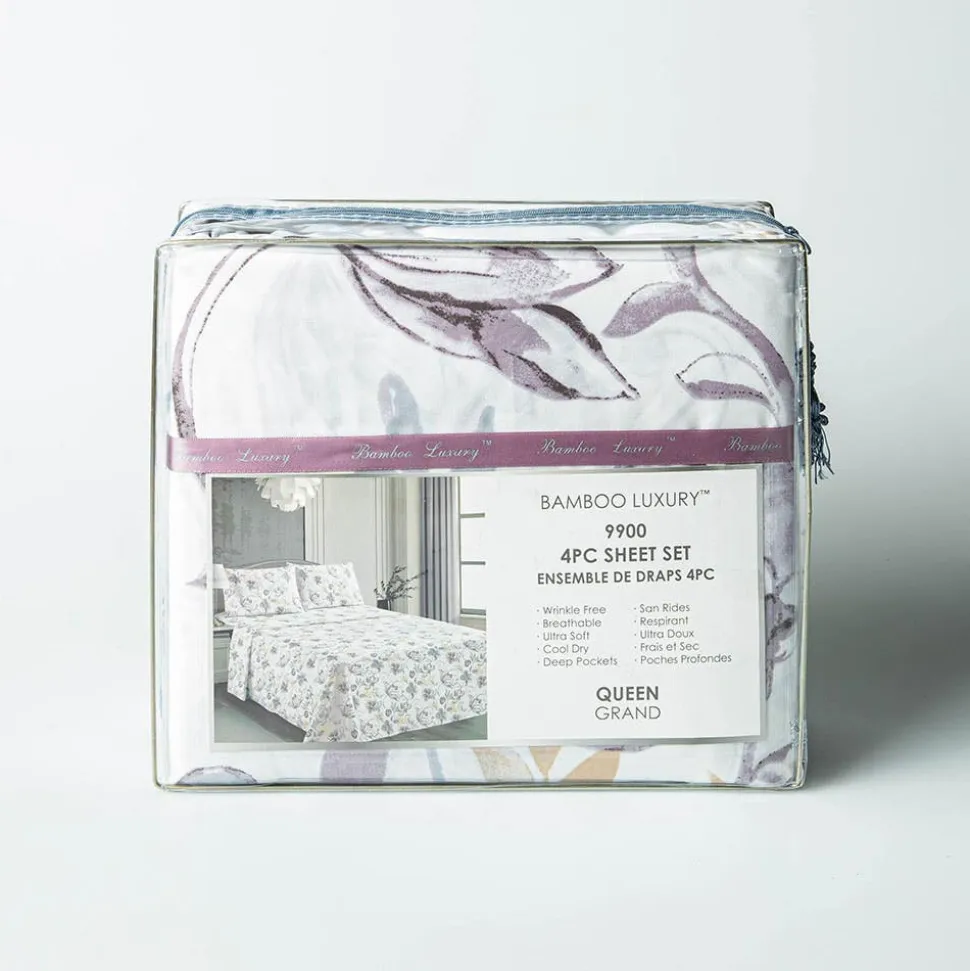 Hotel & Home 'Begonia' Microfiber Sheet 4pc Queen
