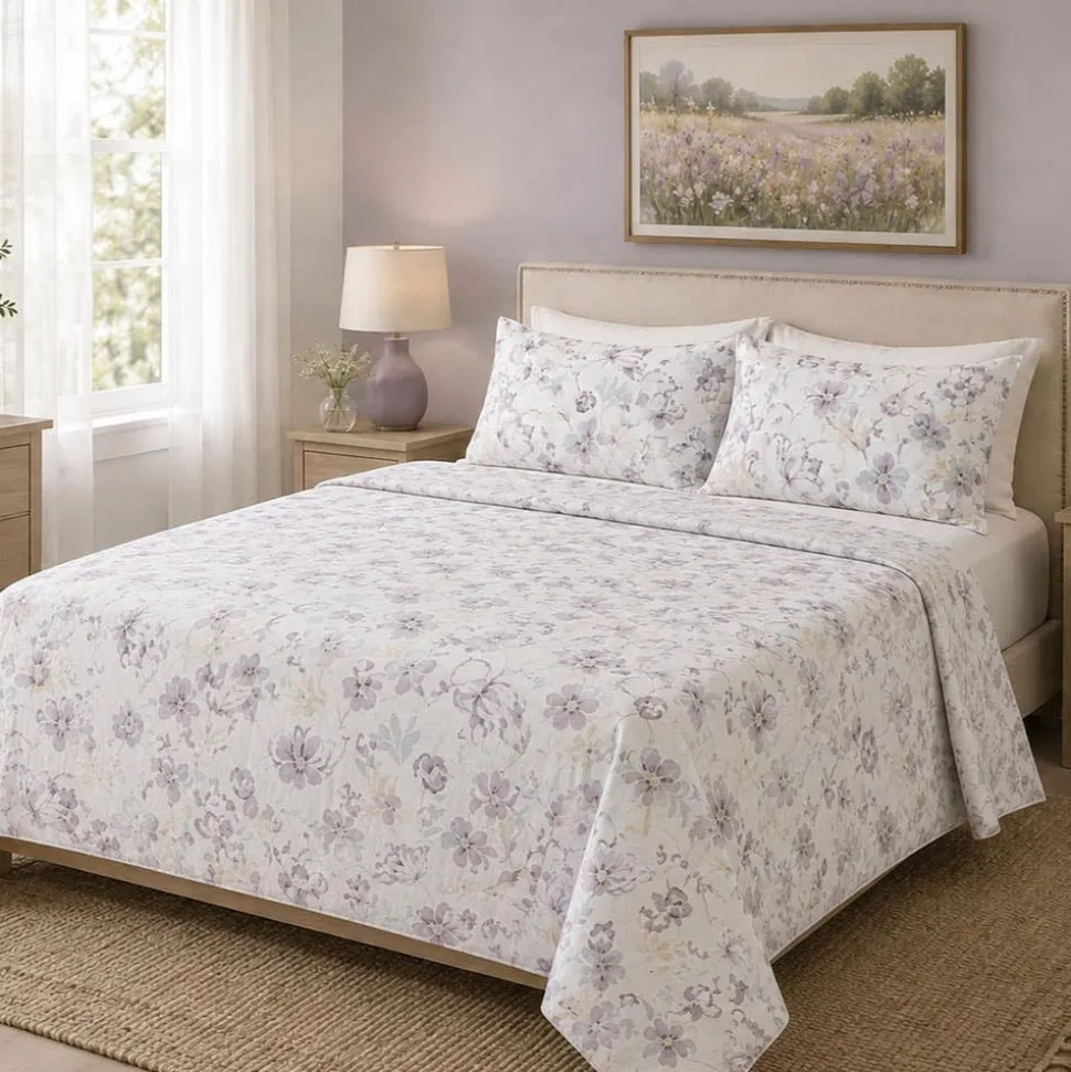 Hotel & Home 'Begonia' Microfiber Sheet 4pc Queen