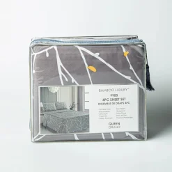 Hotel & Home 'Buds & Branches' Microfiber Sheet 4pc Queen