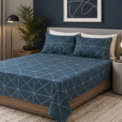 Hotel & Home 'Geometric' Microfiber Sheet 4pc Queen