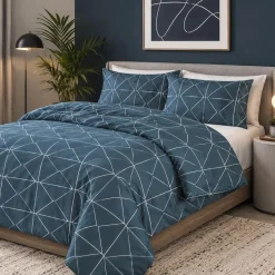 Hotel & Home 'Geometric' Microfiber Duvet Cover 3pc King