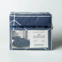 Hotel & Home 'Geometric' Microfiber Duvet Cover 3pc Double/Queen