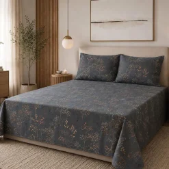 Hotel & Home 'Midnight Bloom' Microfiber Sheet 4pc King