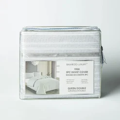 Hotel & Home 'Strata' Microfiber Duvet Cover 3pc Double/Queen