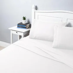 Hotel & Home Ultra-Soft Microfiber King Sheet - Set of 4 (White)