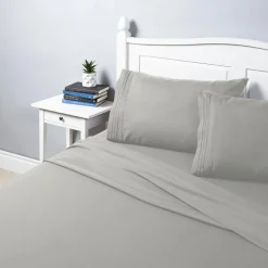 Hotel & Home Ultra-Soft Microfiber Queen Sheet - Set of 4 (Light Grey)