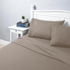 Hotel & Home Ultra-Soft Microfiber King Sheet - Set of 4 (Walnut)