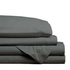 Hotel & Home Ultra-Soft Microfiber King Sheet - Set of 4 (Dark Grey)